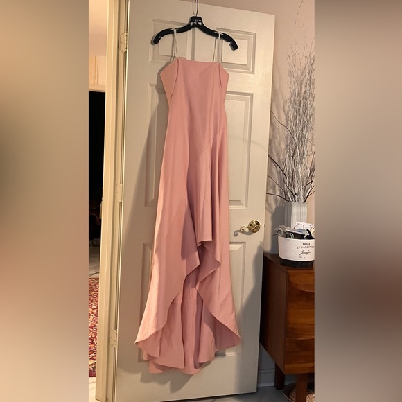 Halston Pink Lotus Hi-Low Waterfall Gown NWT - Picture 1 of 11